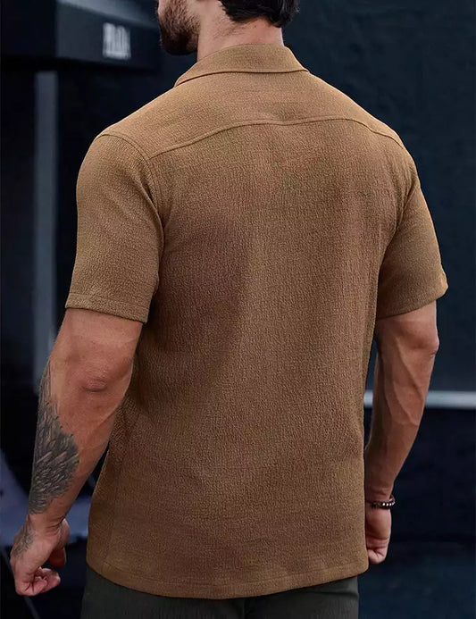 Brown Plain Shirt Cotton Material for Mens Available