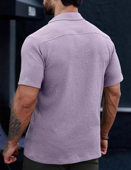 Purple Plain Shirt Cotton Material for Mens Available