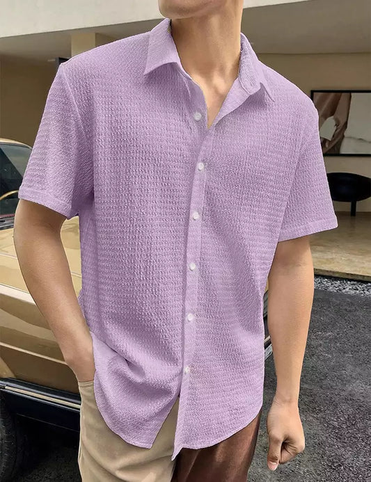 Safari Purple Plain Shirt Cotton Material for Mens Available