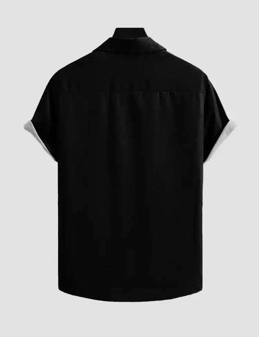 Black Diamond Design Printed Mens Cotton Half Sleeves Shirts