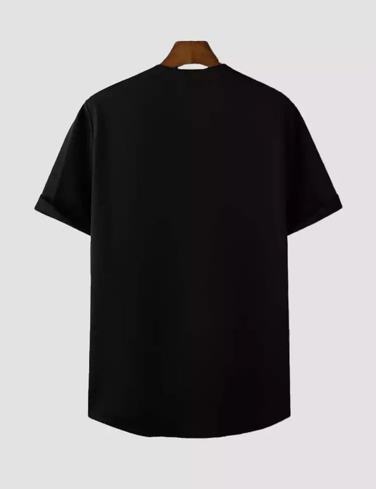 Peach Black Design Printed Mens Cotton Half Sleeves Shirts