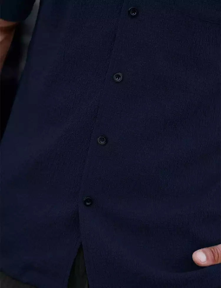 Navy Blue Plain Shirt Cotton Material for Mens Available