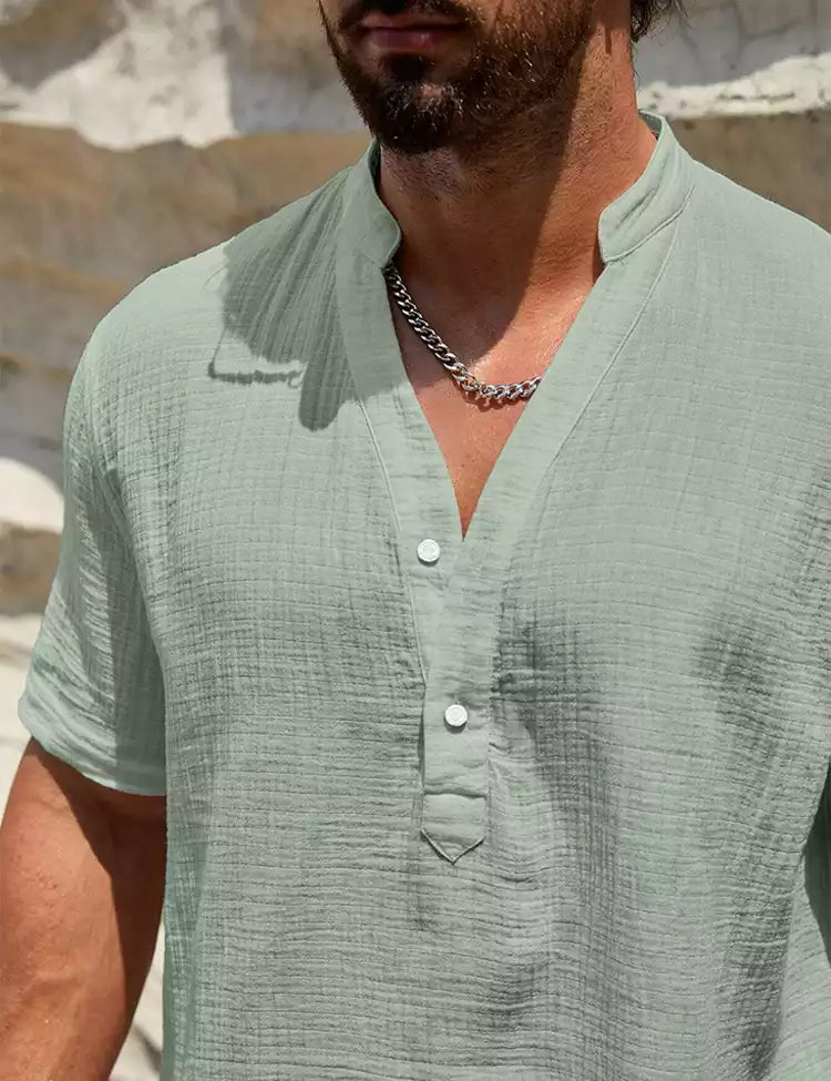 Light Green Plain Shirt Cotton Material for Mens Available