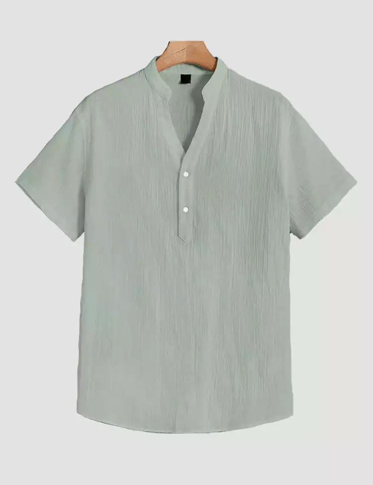 Light Green Plain Shirt Cotton Material for Mens Available