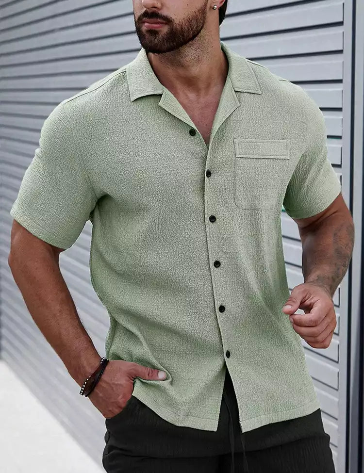 Mint Green Plain Shirt Cotton Material for Mens Available