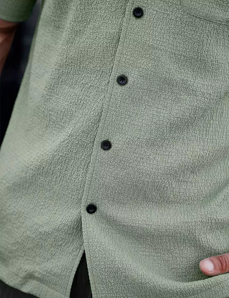 Mint Green Plain Shirt Cotton Material for Mens Available