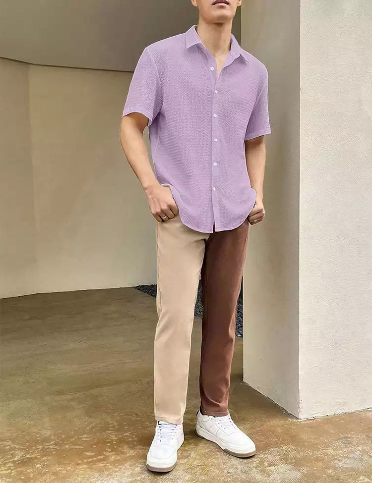 Safari Purple Plain Shirt Cotton Material for Mens Available