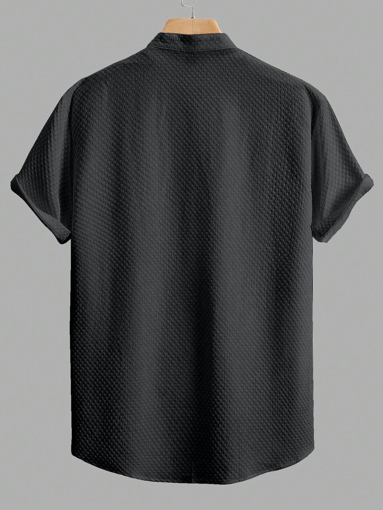 Chicken Black Plain Shirt Cotton Material for Mens Available