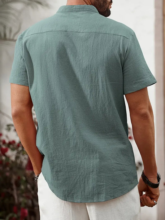 Green Plain Shirt Cotton Material for Mens Available
