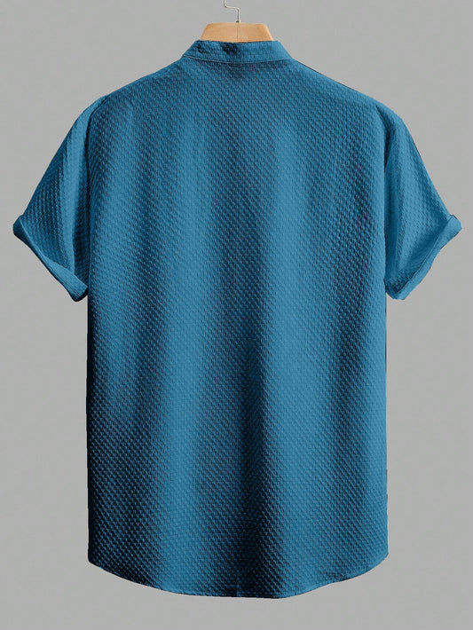 Chicken Royal Blue Plain Shirt Cotton Material for Mens Available