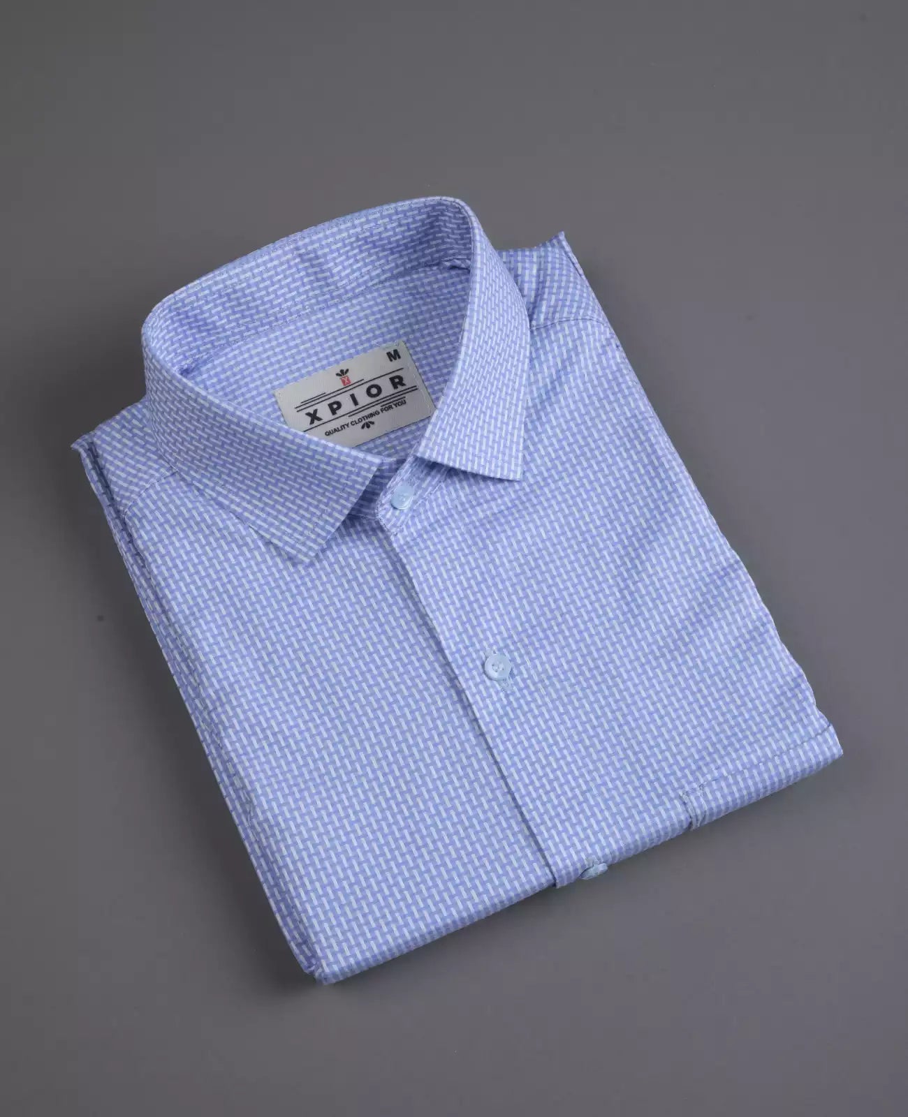 Tactful Men's Full Sleeves Plain Blue Shirt Premium Collection Cotton Fabric